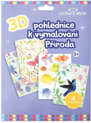3D pocztówki do kolorowania Przyroda