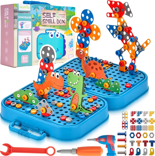 Puzzle – klocki do skręcania Dino 298 elementów