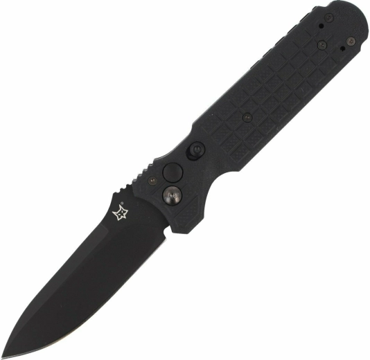 Taktyczny nóż automatyczny Fox Knives Predator II, 9,5 cm, cały czarny, FRN
