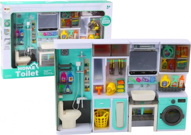 Dziecięcy zestaw łazienkowy 4 w 1 – prysznic, toaleta, pralka i akcesoria