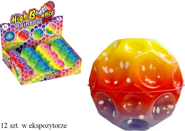 Tęczowa skacząca gumowa piłeczka ombré