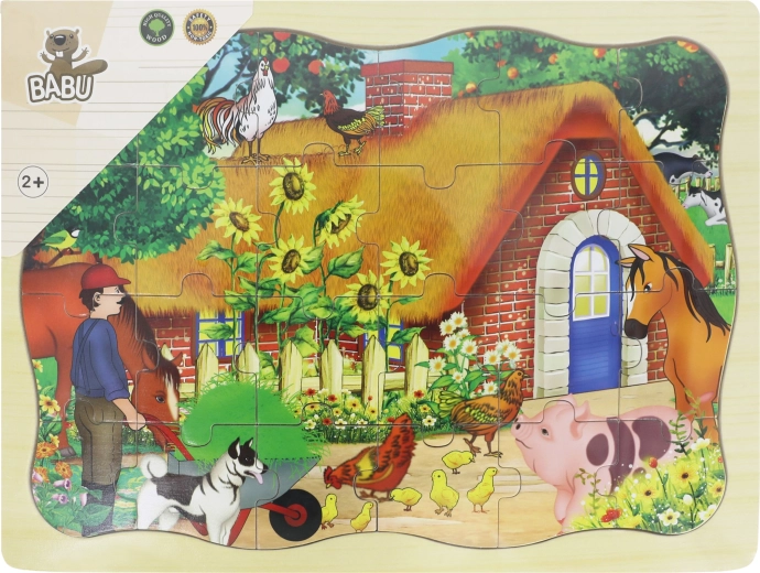 Babu drewniane puzzle domek 24 elementy
