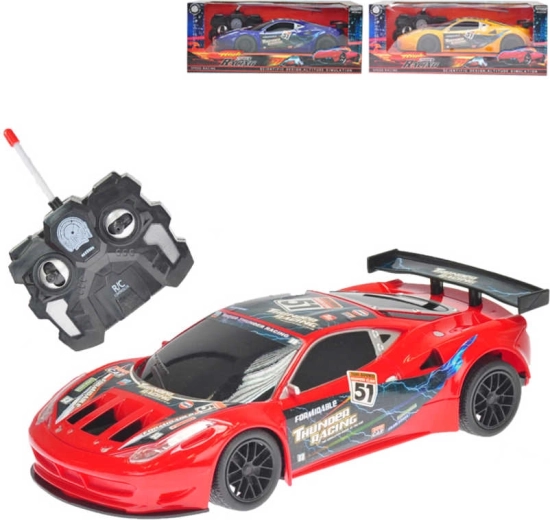 RC sportowe auto na zdalne sterowanie 27 MHz ze światłem 23 cm - 1 sztuka