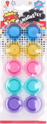 Kolorowe okrągłe magnesy 3 cm - zestaw 10 szt.
