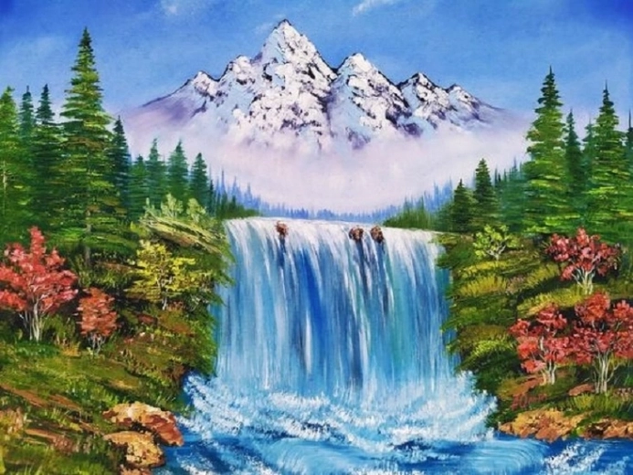 Norimpex malowanie diamentowe Góra nad wodospadem jesienią 30 × 40 cm