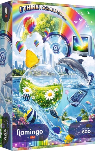 Puzzle Trefl Flamingo: internetowy chaos Y2K 600 elementów