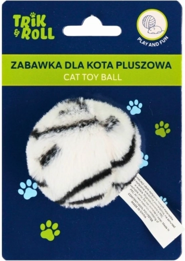 Pluszowa zabawka dla kota czarno-biała