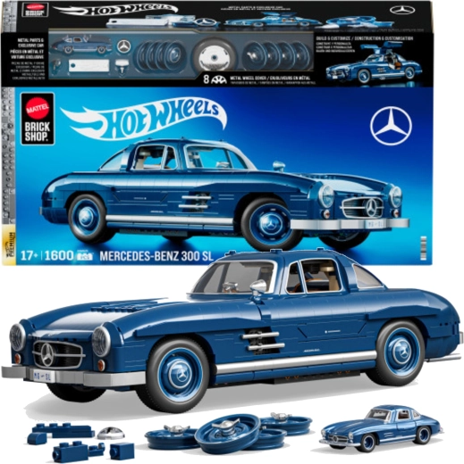 Klocki HOT WHEELS Mercedes‑Benz 300 SL 1:12, 1600 elementów