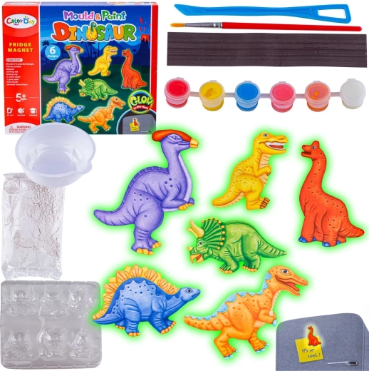 ColorDay kreatywny zestaw do wykonywania magnesów dinozaury glow (odlewanie i malowanie)