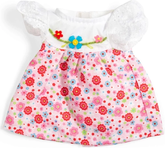 Bigjigs Toys różowa sukienka z koronkowymi rękawami dla lalki 28 cm