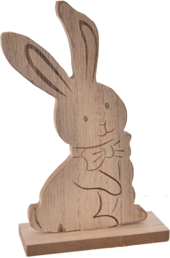 Drewniany zając beżowy 18 cm