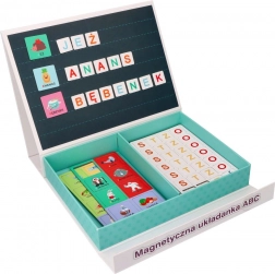 Magnetyczna układanka z literkami ABC w walizce