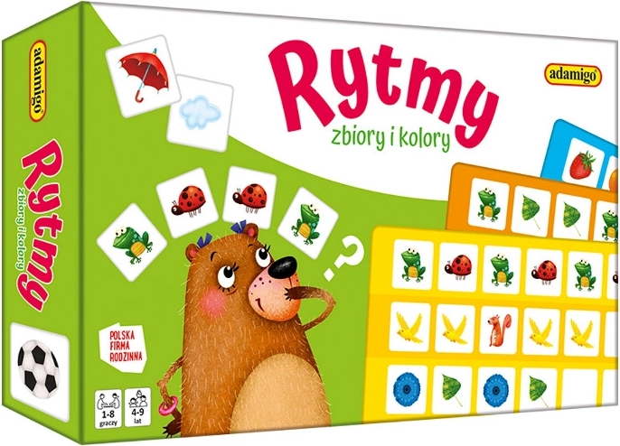Edukacyjna gra rytmy, zbiory i kolory