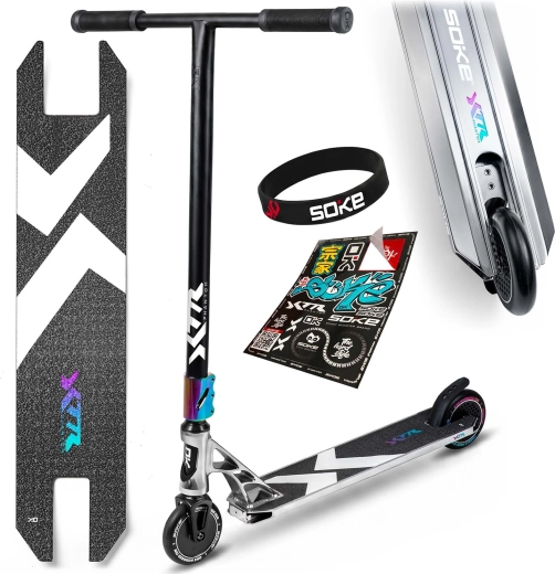 Soke XTR Phantom chrome profesjonalna hulajnoga freestyle srebrno-czarna
