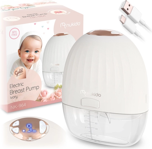 Elektryczny laktator NUKIDO trójfazowy, bezprzewodowy, wyświetlacz LED