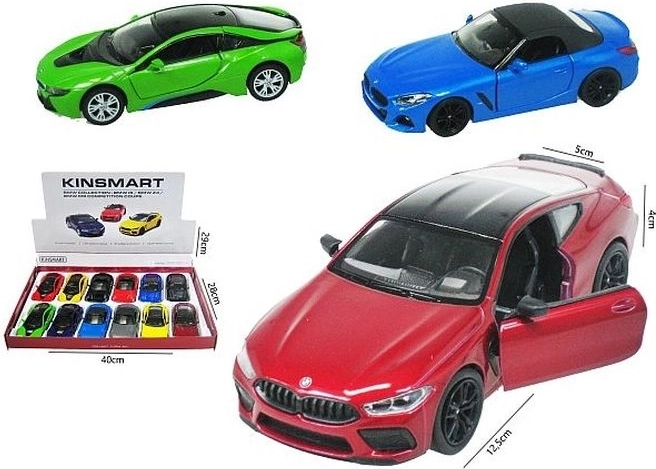 BMW mini model auta z napędem naciągowym pull-back (1 szt., losowy wybór)
