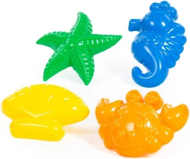 Zestaw foremek do piasku – morskie zwierzątka, 4 szt.