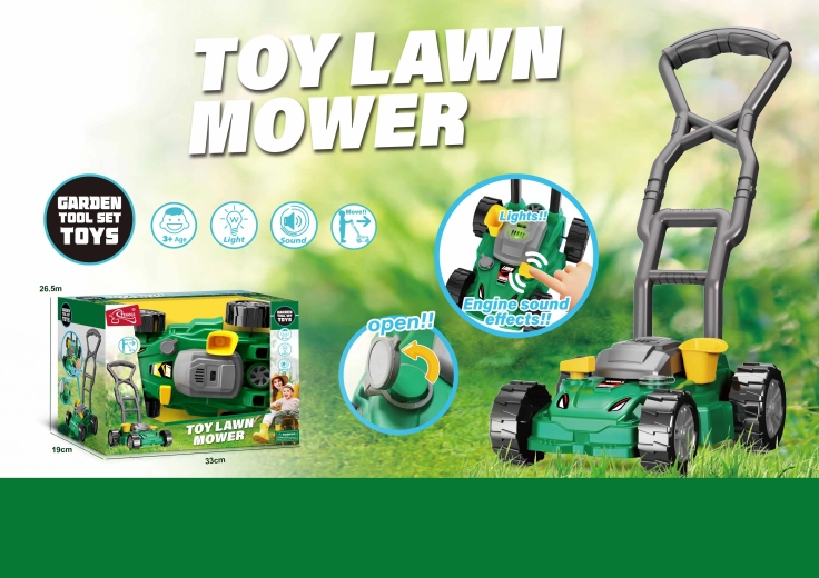 Dziecięca kosiarka do trawy ze świetlnymi i dźwiękowymi efektami