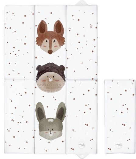 Ceba Baby podróżna składana mata do przewijania Basic Cute Animals 80 × 50 cm