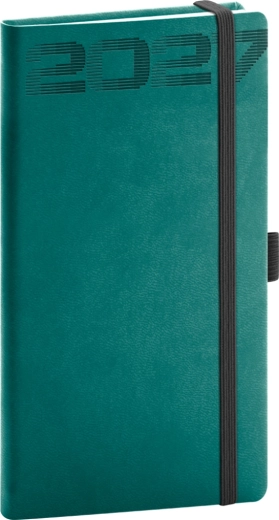 Notique kieszonkowy terminarz Aprint Top 2027 petrolowy 9 × 15,5 cm
