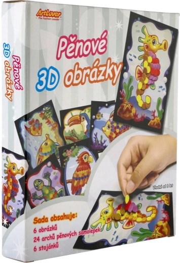 3D piankowe obrazki z naklejkami - 6 szt.