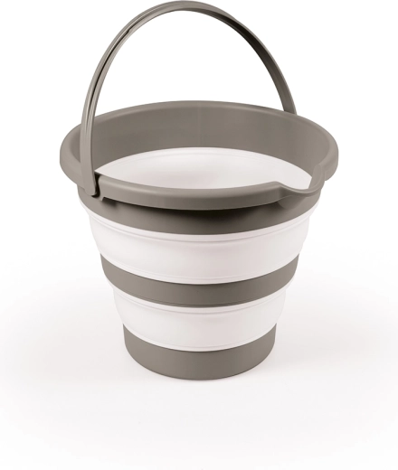 Składane wiaderko do kąpieli niemowląt, szare, 31,5 × 31,5 × 25 cm