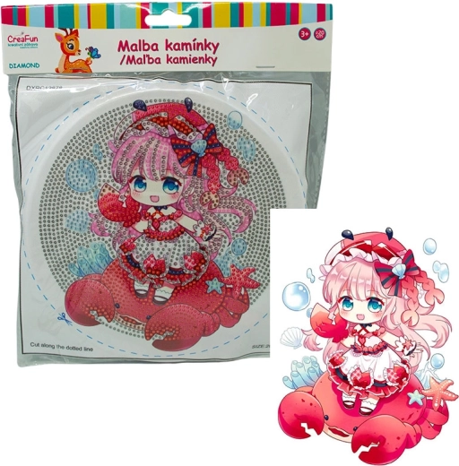 Malowanie diamentowe z ramą – lalka w czerwieni 20 cm