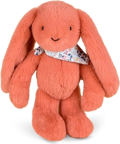 Pluszowy króliczek Doudou z kwiecistą apaszką, terakota 35 cm
