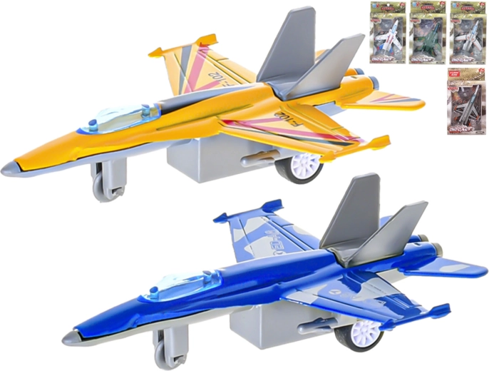 Metalowy samolot wojskowy 11 cm z napędem typu pull-back, 6 rodzajów