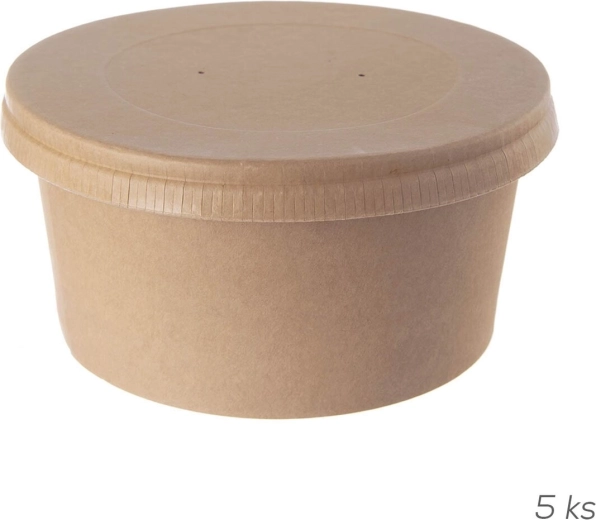 Miska papierowa/PE Nature z pokrywką 14,5 cm (5 szt.)