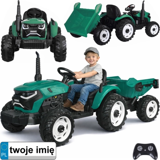 Elektryczny traktor dla dzieci z przyczepą i wywrotką 24V