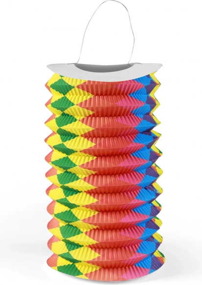 Tęczowy papierowy lampion 15 cm
