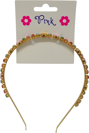 Opaska z kolorowym akrylowym diamentem dla dziewczynek