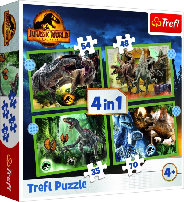 Puzzle 4w1 niebezpieczne dinozaury Jurassic World