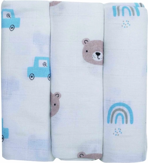 FreeON Bubaba muślinowe pieluszki tetrowe teddy 3 szt.