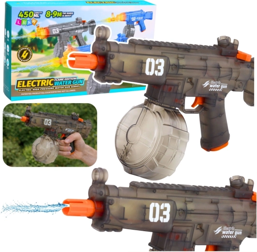 Elektryczny pistolet na wodę automatyczny 450 ml, zasięg 8–9 m