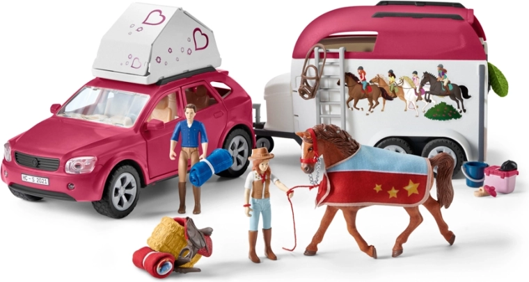 Schleich Horse Club – przygodowy SUV z przyczepą dla koni i figurkami