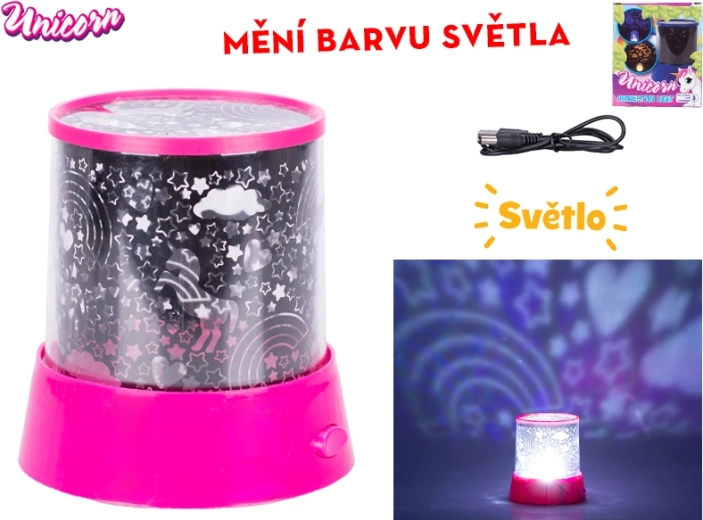 Jednorożcowa lampka nocna i projektor 360° z kolorową projekcją