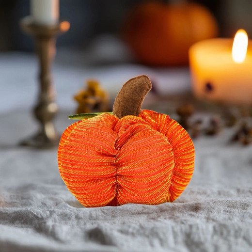 Tekstylna dynia halloweenowa 7 × 7 × 7 cm