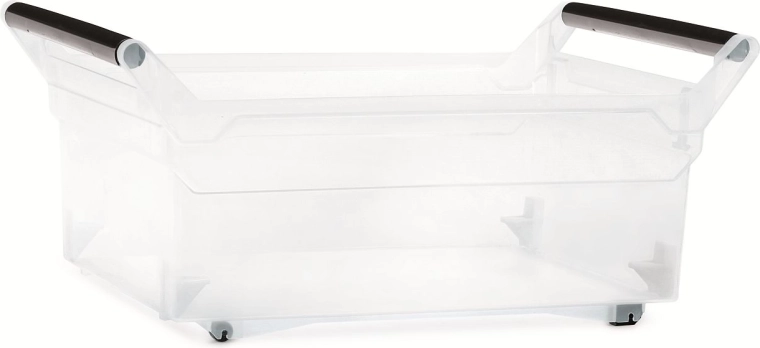 Plastowy pojemnik do przechowywania z kółkami 30 l NUK, transparentny