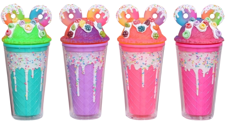 Kubek z pokrywką i słomką Donuts 480 ml