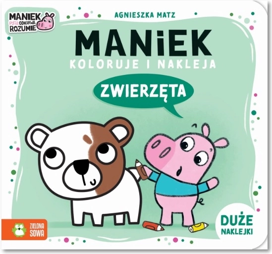 Maniek koloruje i przykleja zwierzątka