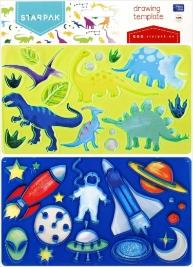 Szablony dinozaury i kosmici - 1 szt.