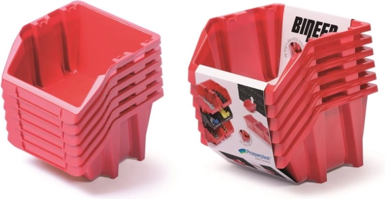 Zestaw pojemników magazynowych Bineer Short, 6 szt., czerwony