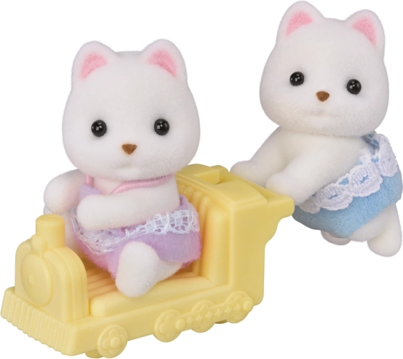 Sylvanian Families pomeranian bliźnięta z pociągiem