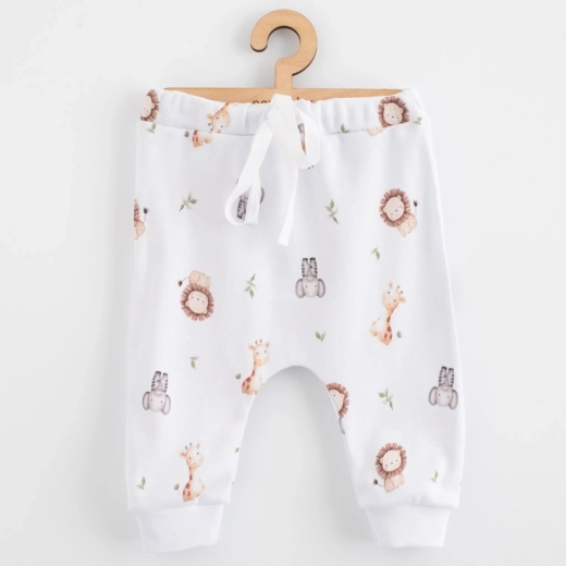 Dziecięce bawełniane spodenki dresowe jogger NEW BABY For Babies safari 56 (0–3 m)