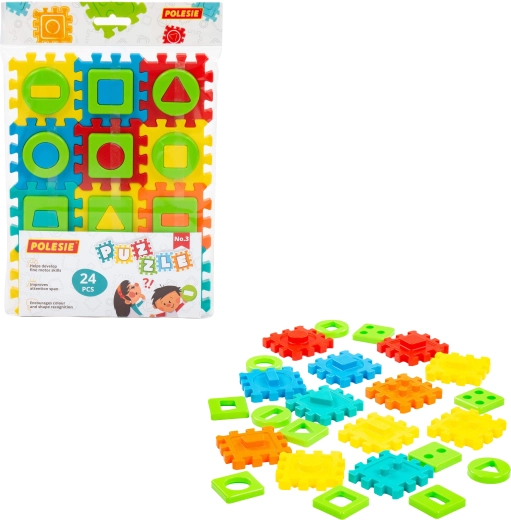 Dziecięce puzzle z piankowych elementów z kształtami 24 szt.