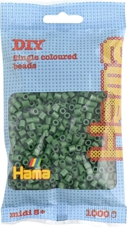 Hama Midi koraliki do prasowania ciemnozielone 1000 szt.