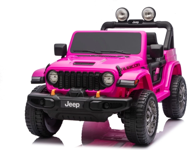 Różowy elektryczny samochodzik dla dzieci Jeep Wrangler Rubicon Lift