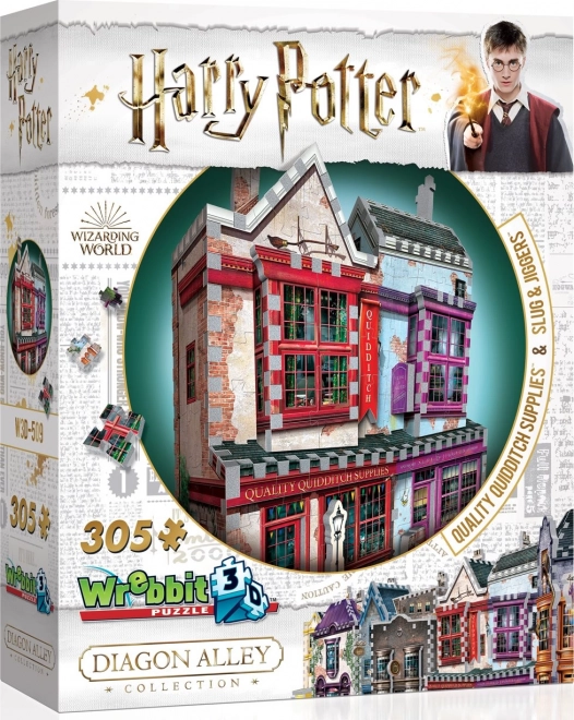 3D puzzle Harry Potter: Quality Quidditch Supplies i Slug & Jiggers Apothecary, 305 elementów